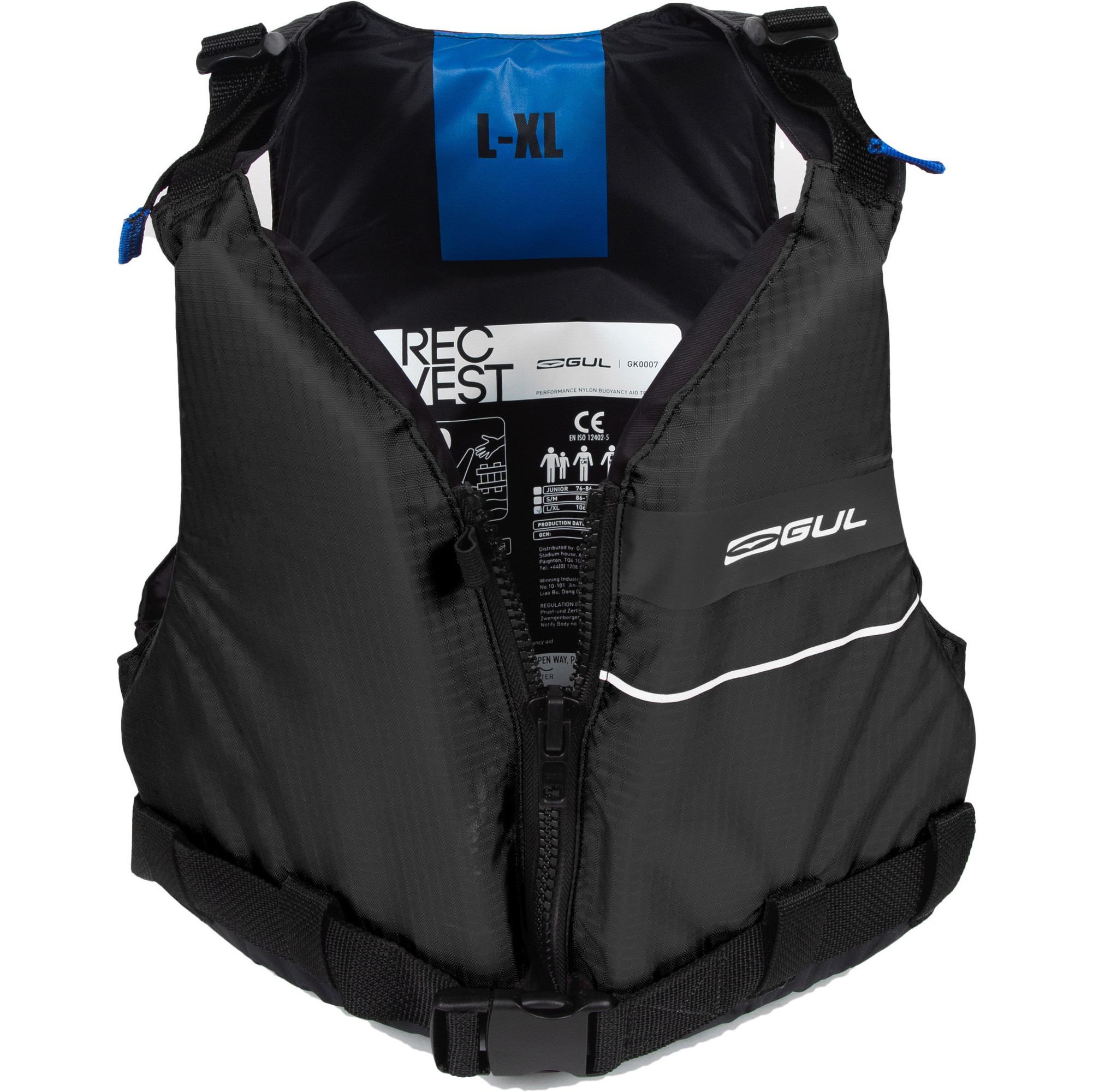2025 Gul Junior Recreation Vest Buoyancy Aid GK0007-B7 - Black